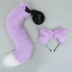 Anime Dyre Hovedbøjle Og Hale Kostume Anime Fest Kat Cosplay Kostume-mxbc White