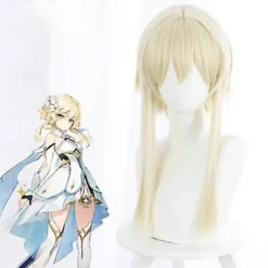 Anime Genshin Lumine Aether Traveler's Pearls Guld Varmebestandig Hårparyk til Voksne (Ying), CJY