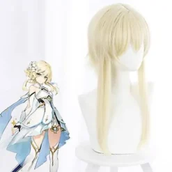 Anime Genshin Lumine Aether Traveler's Pearls Guld Varmebestandig Hårparyk til Voksne (Ying), CJY