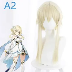 Anime Genshin Lumine Aether Traveler's Pearls Guld Varmebestandig Hårparyk til Voksne (Ying), CJY