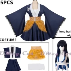 Anime Hashibira Inosuke Cosplay Halloween Kostumer til Kvinder Kostume Kjole Legetøj Tøj Uniform Kjole Kostume Rolle XL XL XL{AZC} XL short wig