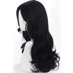 Anime Heks Yennefer Of Vengerberg 60cm Lang Zwart Golvend Pruik
