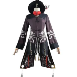 Anime Hu Tao Kostume Outfit Spil Bukser Uniform Sæt XL