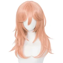 Anime Lange Krøllede Orange Cosplay Parykker med Pandehår til Chainsaw Man Halloween Cosplay Parykker (Orange), CJY