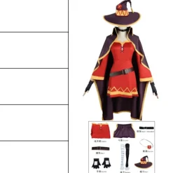 Anime Megumin Cosplay Kostume Kvinder Magiker Kjole Outfits Megumin Cos Paryk Halloween Cos Kostumer XS,CJY XS A2 Cosplay Costume