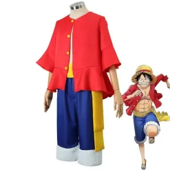 Anime One Piece Cos Dragt Monkey D. Luffy Cosplay Kostume Halmhat Sko Rekvisitter To år senere generationens Tøj Halloween Ny