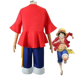 Anime One Piece Cos Dragt Monkey D. Luffy Cosplay Kostume Halmhat Sko Rekvisitter To år senere generationens Tøj Halloween Ny