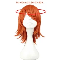 Anime One Piece Nami paryk orange, velegnet til rollespilsfester, krøllet hår, makeup, dansefester, syntetisk paryk orange
