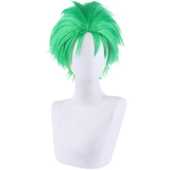 Anime ONE PIECE Slicked-back grøn paryk Short Layer Roronoa Zoro