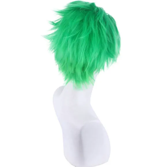 Anime ONE PIECE Slicked-back grøn paryk Short Layer Roronoa Zoro
