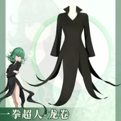 Anime One Punch Man Terrible Tornado Cosplay Kostume Senritsu No Tatsumaki Paryk Sexet Sort Kjole Halloween Uniform til Børn Voksen M,CJY M en-US
