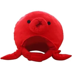 Anime Rød Blæksprutte Hoved Hat Rekvisit Tilbehør Plys Hoved Fancy - Perfekt