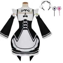 Anime Re:Zero - Starting Life in Another World Ram/Rem Cosplay Kostumer Maid Outfit Halloween Kostume Maid Servant Kjole stil 6 style6{EFY} style6 XL | Fyndiq