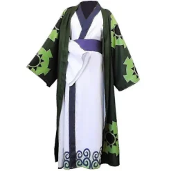 Anime Roronoa Zoro Cosplay Kostume Wano Kuni Land Kimono Kåbe Komplet Sæt Tøj Halloween Karneval Suit - Pjun Full Set L
