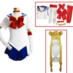 Anime Sailor Moon Cosplay Kostume Tsukino Usagi Uniform Kjole Outfits Cosplay Gul Paryk Halloween Karneval Fest Kvinder Børn XXL,CJY XXL en-US