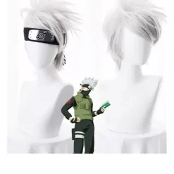 Anime sølvhvid Okanada omvendt krøllet kort hår cospl