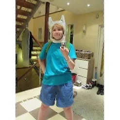 Anime Spil Cosplay Hat Kid Sød Grøn Plys Rygsæk Hvide Kaninører til Påskedags Kostume Halloween Tilbehør - DSW (FMY) Finn Hat Backpack One Size