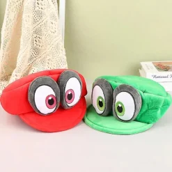 Anime Spil Mario Odyssey Plys Hat Nyhed Grøn Rød Kasket til Cosplay Kostume Halloween Fødselsdagsgaver