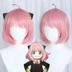 Anime Spy X Family Anya Forger Piger Rosa Cosplay Parykker Hår Acc
