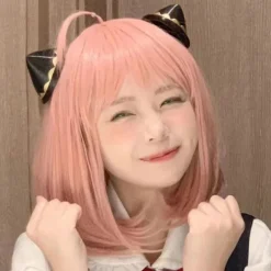 Anime Spy X Family Anya Forger Piger Rosa Cosplay Parykker Hår Acc