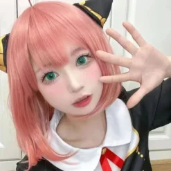 Anime Spy X Family Anya Forger Piger Rosa Cosplay Parykker Hår Acc