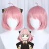 Anime Spy X Family Anya Forger Piger Rosa Cosplay Parykker Hår Tilbehør
