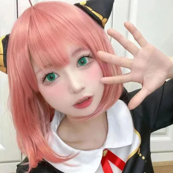 Anime Spy X Family Anya Forger Piger Rosa Cosplay Parykker Hår Tilbehør