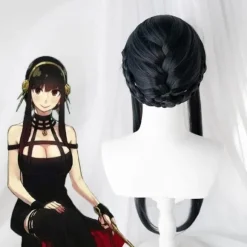 Anime SPY×FAMILY Yor Forger Lang Sort Cosplay Paryk Hårrulle Pl Sort One Size