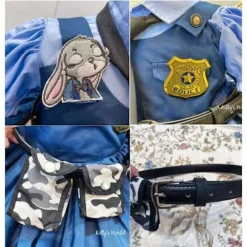 Anime Tegneserie Kanin Politibetjent Pige Cos Tøj 100CM