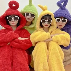 Anime Teletubbies Kostume Voksen Julepyjamas Pyjamas Nattøj Jumpsuit Es Gul Yellow XL_yux Yellow XL