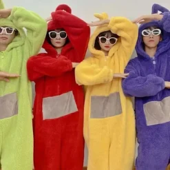 Anime Teletubbies Kostume Voksen Julepyjamas Pyjamas Nattøj Jumpsuit Es Gul Yellow XL_yux Yellow XL