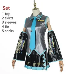 Anime Vocaloid Miku cosplay kostume paryk kjole kawaii Miku cosplay outfits halloween karneval fest kostumer Full set1 S