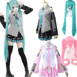 Anime Vocaloid Miku cosplay kostume paryk kjole kawaii Miku cosplay outfits halloween karneval fest kostumer Full set1 S