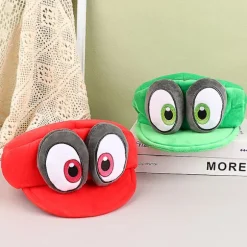 Anime-spil Mario Odyssey Plys Hat Nyhed Grøn Rød Kasket til Cosplay Kostume Halloween Fødselsdagsgaver [DB] Green