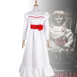 Annabel Film Cosplay Kostume til Kvinder Børn Voksen Halloween Kostumer og Paryk Rædsel Skræmmende Fancy Hvid Kjole Outfits A kun paryk-FF- A only wig XXL | Fyndiq