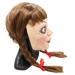 Annabelle Fuldmaske Langt Hår Horror Cosplay Fancy Dress Kostume Rekvisit
