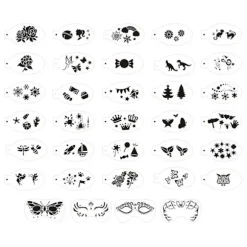 Ansigtsmalingsstencils, Kropsmalingsskabelon Holdbar, Maskeradefestivaler-lingling} Style F