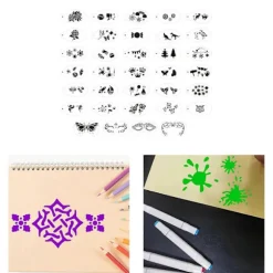 Ansigtsmalingsstencils, Kropsmalingsskabelon Holdbar, Maskeradefestivaler-lingling} Style F