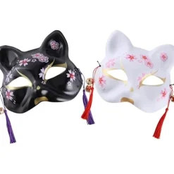 Ansigtsmaske til dyr - Ræv, Kat, Cosplay-kostume, Hovedbeklædning til Karneval, Maskeradefest, Tilbehør