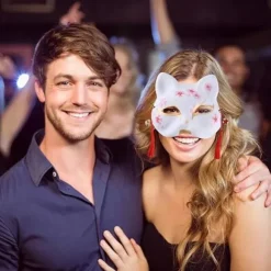 Ansigtsmaske til dyr - Ræv, Kat, Cosplay-kostume, Hovedbeklædning til Karneval, Maskeradefest, Tilbehør