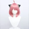 Anya Forger Cosplay Paryk Anime Paryk HSIU Rosa Kort Hår zy Pink
