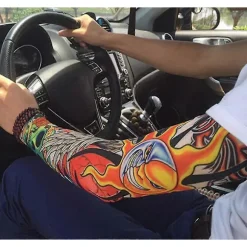 Arm Tatoveringsærmer, 6-pak Herre Fake Midlertidig Tatovering Nylon Ærme Armstrømper Elastisk Biker Ærmelet Til Halloween