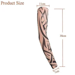 Arm Tattoo Ærmer, 6 Pak Mænd Falske Midlertidige Tatovering Nylon Ærme Arm Strømper Elastisk Biker Ærme til Halloween