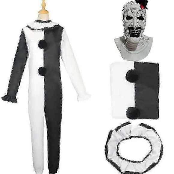 Art The Clown Cosplay Film Terrifier 2 Art The Clown Cosplay Kostume Jumpsuit Maske Halloween Kostumer Maske Til Mænd Kvinder-lingling} costume mask1 L | Fyndiq