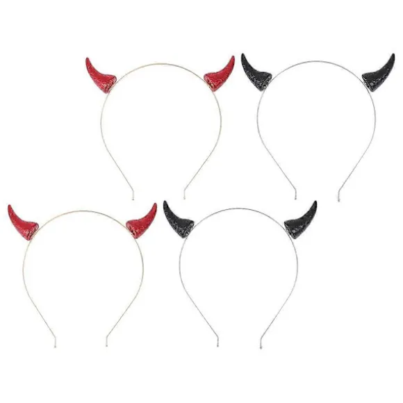 Assorterede Halloween Party Hårbøjler i Forskellige Farver til Dekoration Komfortabelt Cosplay Tilbehør 4 STK Zinklegering
