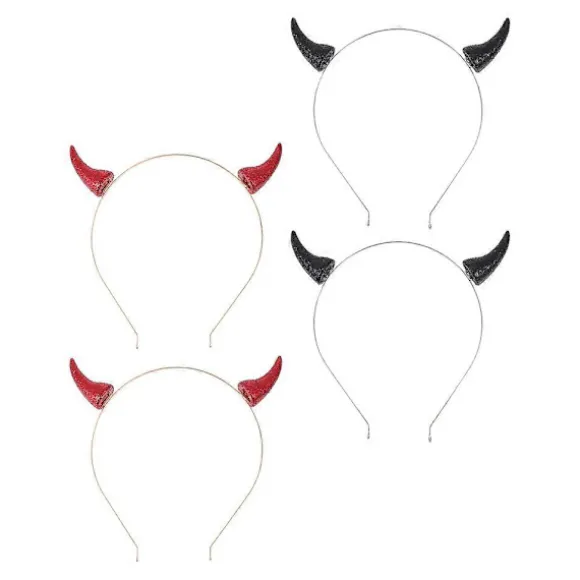Assorterede Halloween Party Hårbøjler i Forskellige Farver til Dekoration Komfortabelt Cosplay Tilbehør 4 STK Zinklegering
