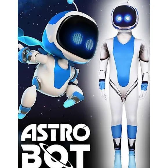 Astro Bot Cosplay Kostume Jumpsuit Festlig Udklædning Heldragt 140