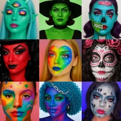 Athena Ansigts- og Kropsmaling Oliepalet, Professionel Flash, Ikke-giftig, Sikker Tatovering, Halloween FX Festkunstner, Stilfuldt Makeupsæt