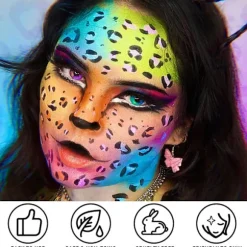 Athena Ansigts- og Kropsmaling Oliepalet, Professionel Flash, Ikke-giftig, Sikker Tatovering, Halloween FX Festkunstner, Stilfuldt Makeupsæt