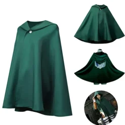 Attack On Titan Cloak Anime Cosplay kostume Grøn Cape Halloween L 2XL